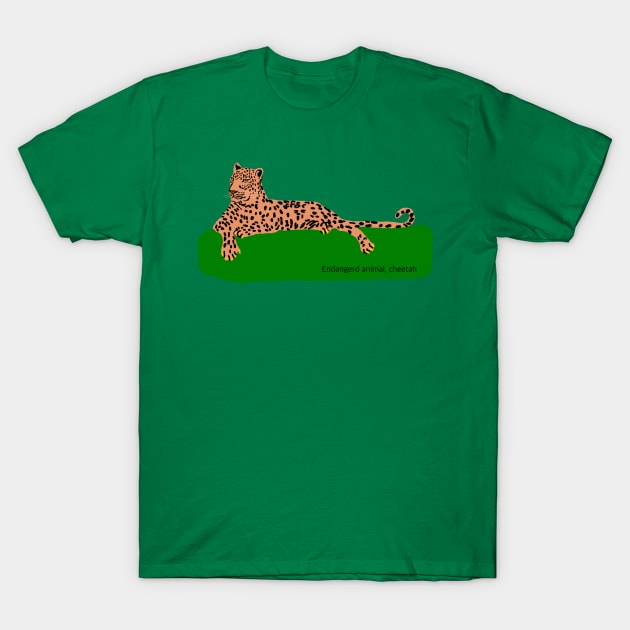 African cheetah, endangered animal in the world T-Shirt by The world through children's eyes